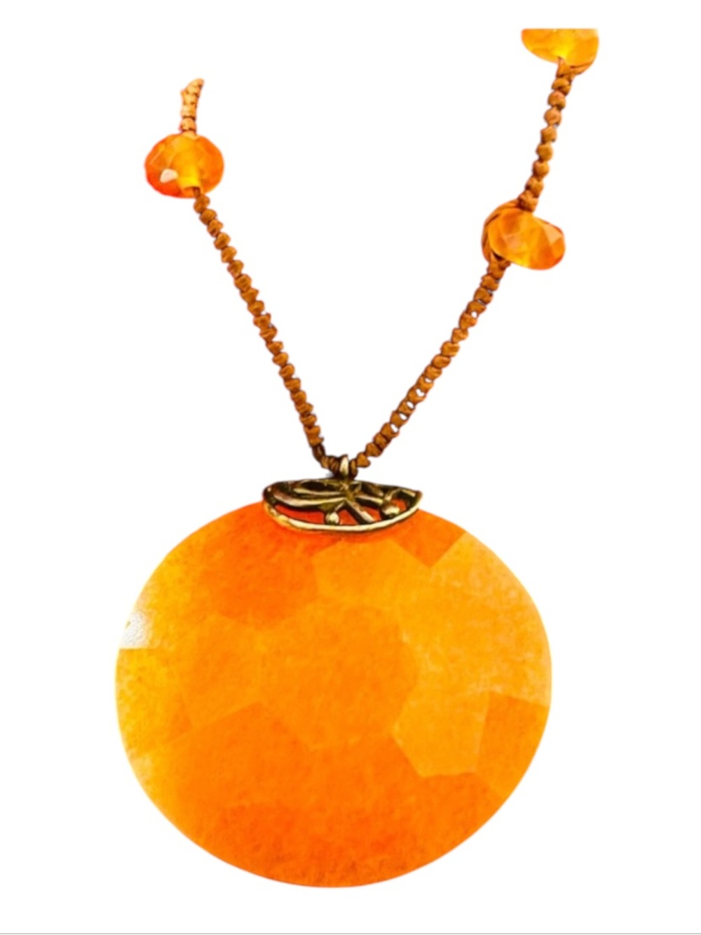 SILPADA .925 Sterling Silver Moroccan Sunset Faceted Aventurine Necklace - Picture 1 of 12